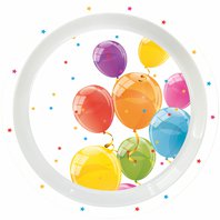 Plastový talířek “Třpytivé balónky”, 20 cm