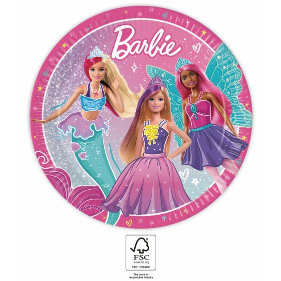 Papírové talířky “Barbie Fantasy”, 23 cm, 8 ks - obr. 1