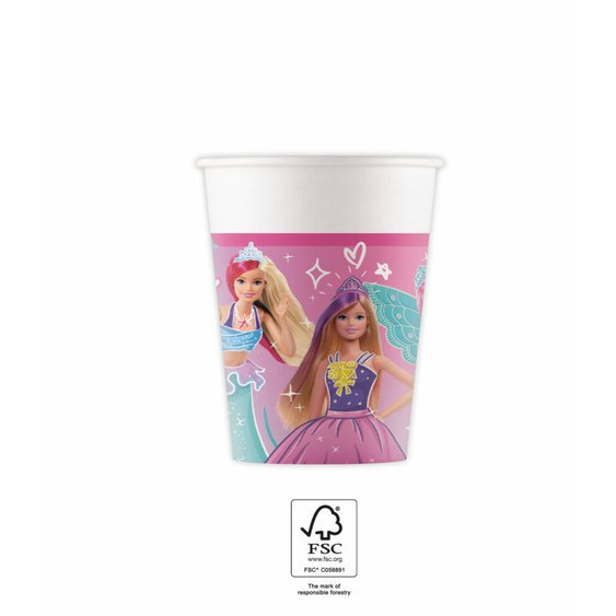Papírové kelímky “Barbie Fantasy”, 200 ml, 8 ks - obr. 1