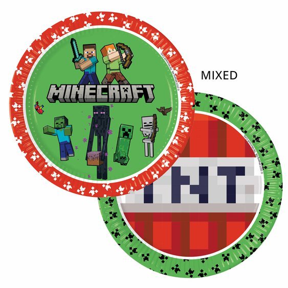 Papírové talířky “Minecraft", 23 cm, 8 ks - Obr. 1