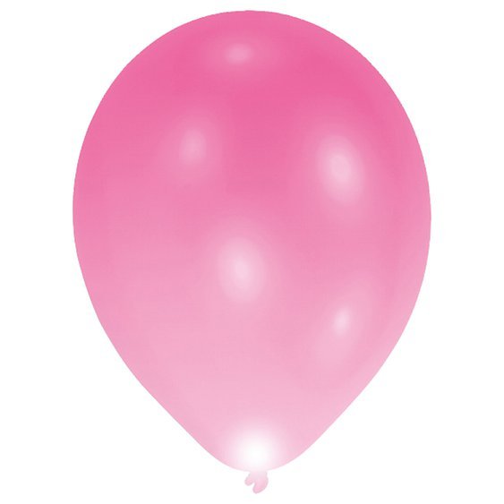 Svítící balónky RŮŽOVÉ, 27 cm, 5 ks - Obr. 1