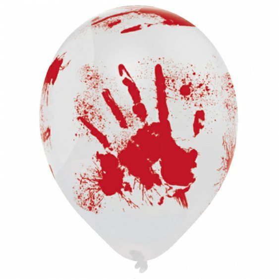 Balónky "Krvavé ruce" 25 cm, 6 ks - Obr. 1