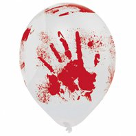 Balónky "Krvavé ruce" 25 cm, 6 ks