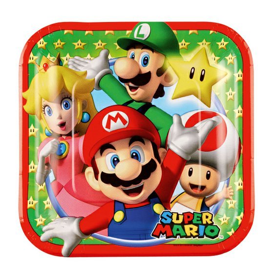Papírové talířky “Super Mario”, 18 cm, 8 ks - Obr. 1