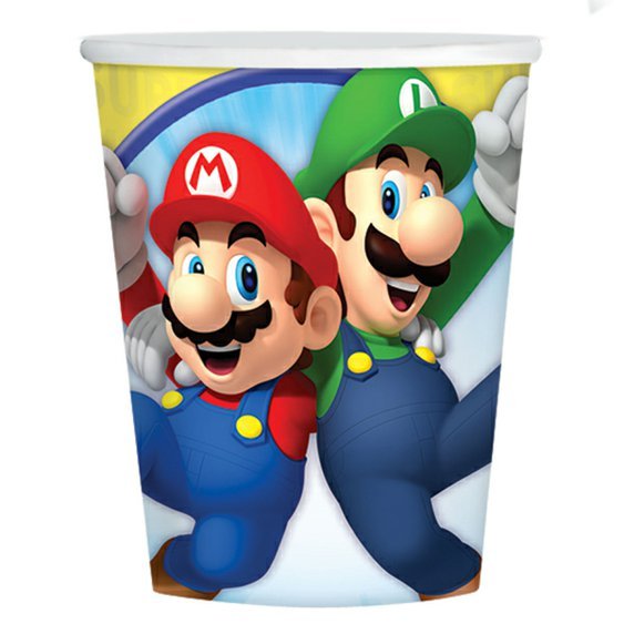 Papírové kelímky “Super Mario”, 250 ml, 8 ks - Obr. 1