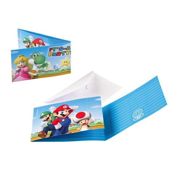 Pozvánky “Super Mario”, 8 ks - Obr. 1