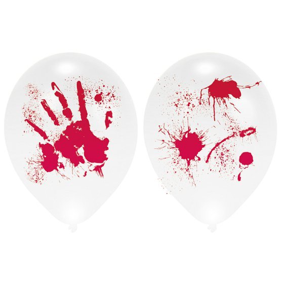 Svítící balónky "Krvavé ruce" 27 cm, 4 ks - Obr. 1