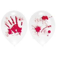 Svítící balónky "Krvavé ruce" 27 cm, 4 ks