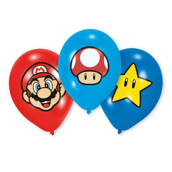Balónky “Super Mario”, 27 cm, 6 ks - Obr. 1