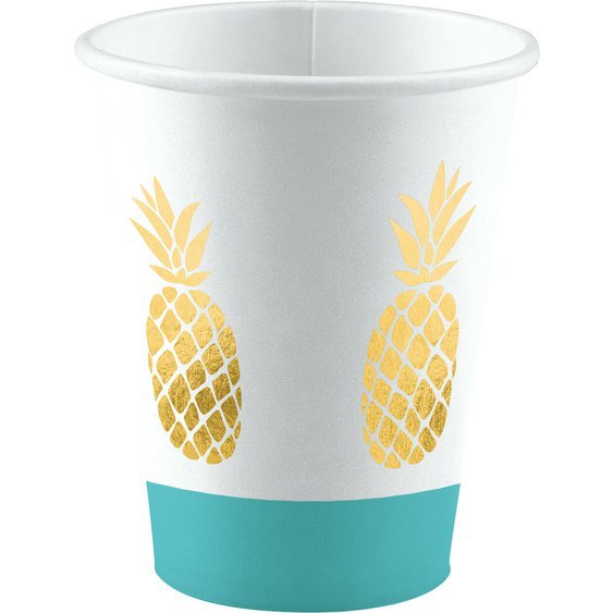 Papírové kelímky “Ananas-Pineapple Vibes”, 250 ml, 8ks - Obr. 1