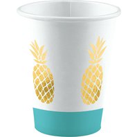 Papírové kelímky “Ananas-Pineapple Vibes”, 250 ml, 8ks