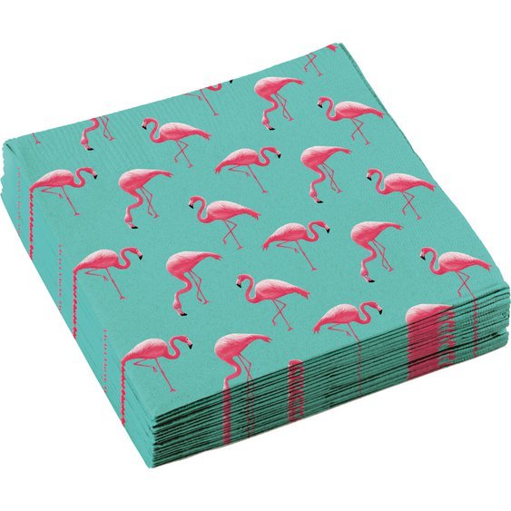 Ubrousky “Plameňáci-Flamingo Paradise”, 33x33 cm, 20 ks - Obr. 1