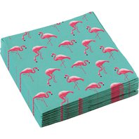 Ubrousky “Plameňáci-Flamingo Paradise”, 33x33 cm, 20 ks