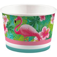 Papírové kelímky na zmrzlinu “Plameňáci-Flamingo Paradise”, 8ks