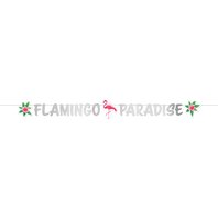 Banner “Plameňáci-Flamingo Paradise”, 135x15 cm