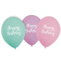 Balónky “Happy Birthday - pastelové balónky”, 22,8 cm, 6 ks