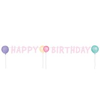 Banner “Happy Birthday - pastelové balónky”, 150x138 cm
