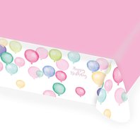 Papírový ubrus “Happy Birthday - pastelové balónky”, 115x175 cm