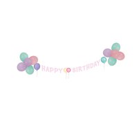 Dekorační sada “Happy Birthday - pastelové balónky”