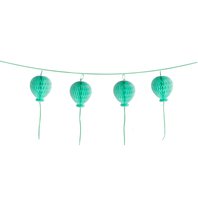 Papírová girlanda “Honeycomb - balónky”, TYRKYSOVÁ, 180 cm