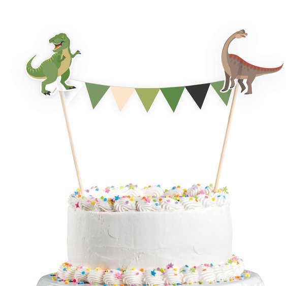 Dekorace na dort "Veselý Dinosaurus", 15x20 cm - Obr. 1