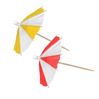 Dekorační papírové deštníky “Summer”, 10 cm, 10 ks