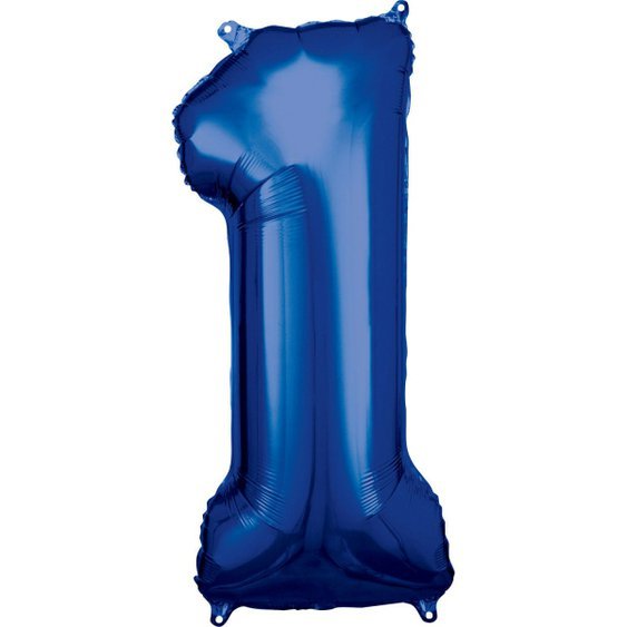 Fóliový balónek číslo “1” MODRÝ, 88x38 cm - Obr. 1