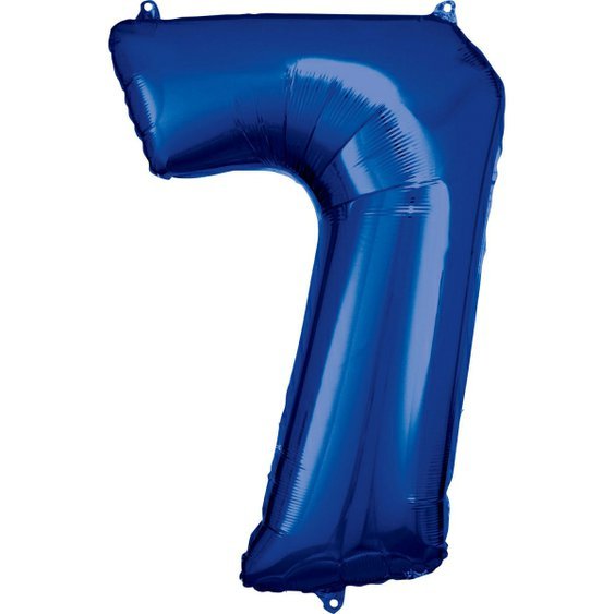 Fóliový balónek číslo “7” MODRÝ, 84x57 cm - Obr. 1