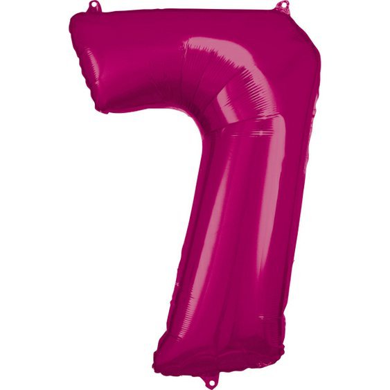 Fóliový balónek číslo “7” RŮŽOVÝ, 84x57 cm - Obr. 1