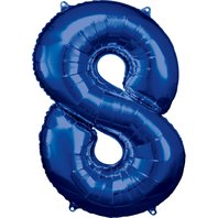 Fóliový balónek číslo “8" MODRÝ, 86x57 cm