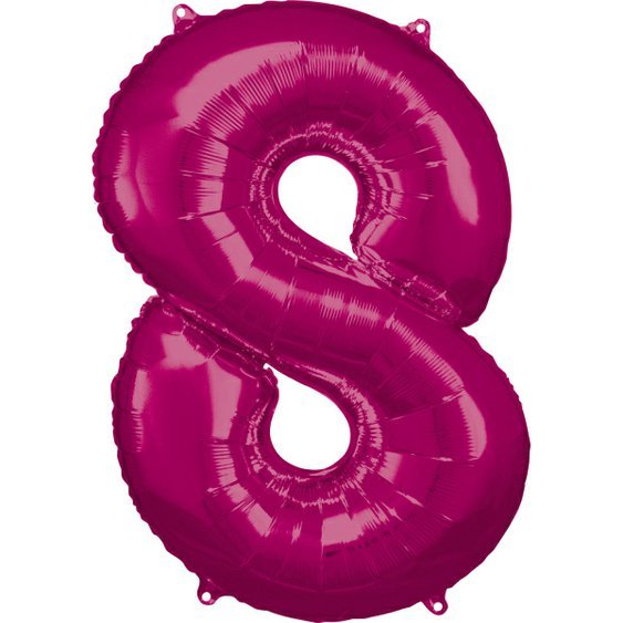 Fóliový balónek číslo “8" RŮŽOVÝ, 86x57 cm - Obr. 1