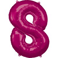 Fóliový balónek číslo “8" RŮŽOVÝ, 86x57 cm