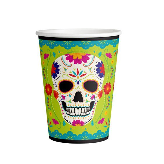 Papírové kelímky “Dia de Los Muertos”, 250 ml, 8 ks - Obr. 1