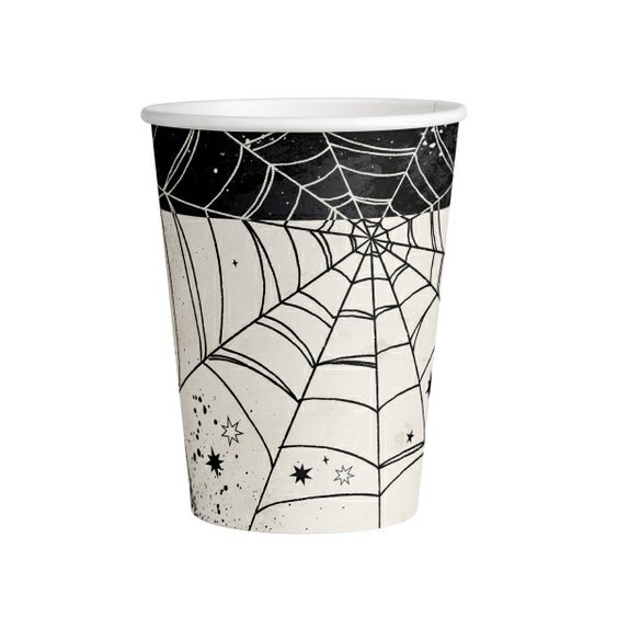 Kelímky papírové “Halloween - pavučina”, 250 ml, 8 ks - obr. 1