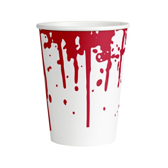 Kelímky papírové “Halloween - krev”, 250 ml, 8 ks - obr. 1