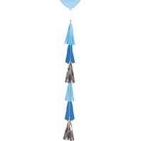 Střapce na balónek MODRO-STŘÍBRNÉ, 70 cm