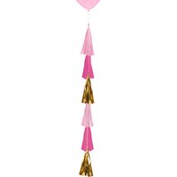 Střapce na balónek RŮŽOVO-ZLATÉ, 70 cm