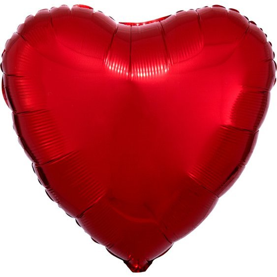 Fóliový metalický balónek "Srdce" ČERVENÝ, 43 cm - Obr. 1