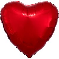 Fóliový metalický balónek "Srdce" ČERVENÝ, 43 cm