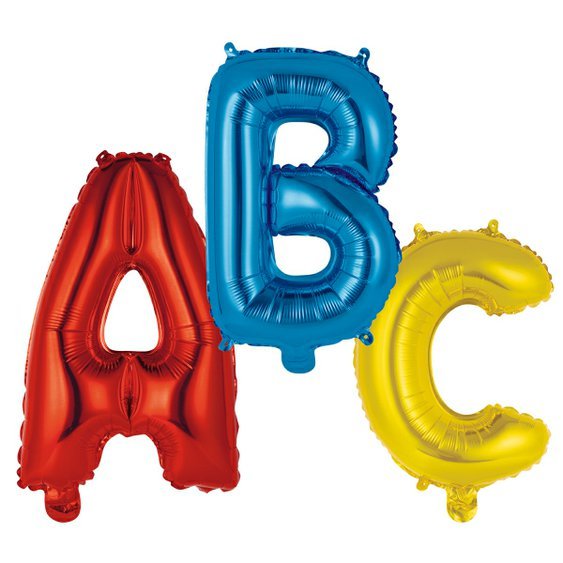 Fóliové balónky “Písmenka - abeceda”, 30x40 cm, 3 ks - Obr. 1