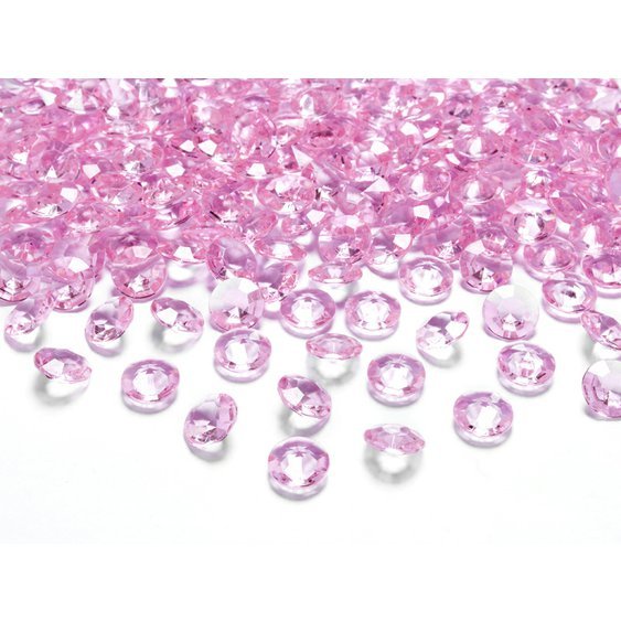 Krystaly diamantové SVĚTLE RŮŽOVÉ, 12 mm, 100 kusů - Obr. 1