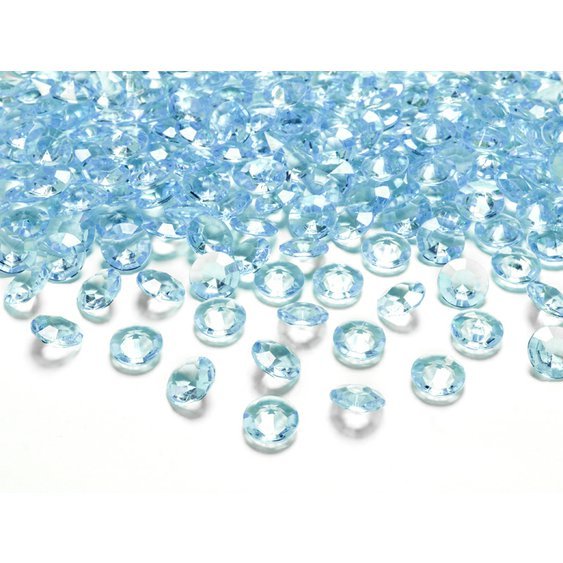 Krystaly diamantové TYRKYSOVÉ, 12 mm, 100 kusů - Obr. 1