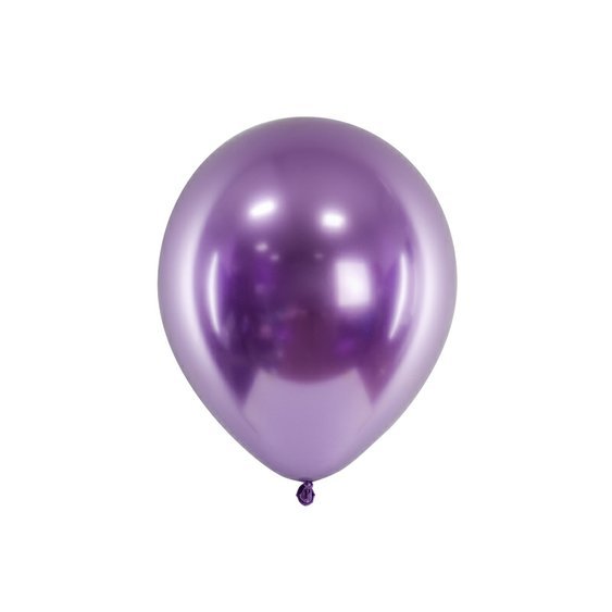Lesklý balónek FIALOVÝ, 30 cm, 50 ks - Obr. 1
