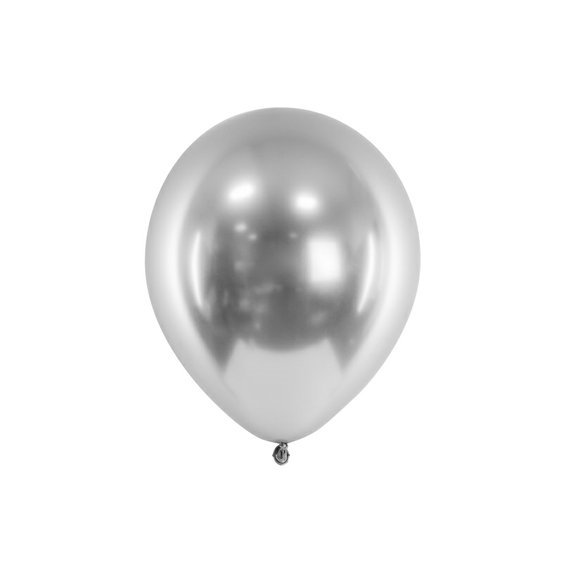 Lesklý balónek STŘÍBRNÝ, 30 cm, 50 ks - Obr. 1