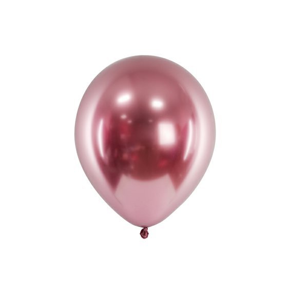 Lesklý balónek RŮŽOVO-ZLATÝ, 30 cm, 50 ks - Obr. 1