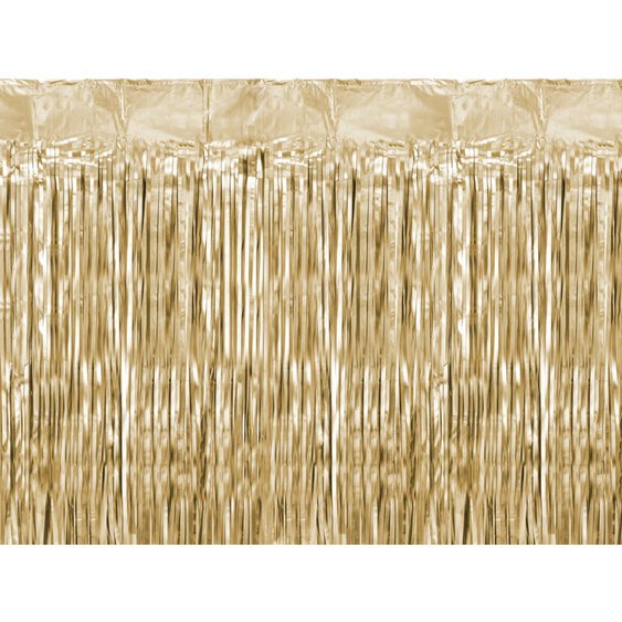 Párty závěs s třásněmi “SATÉNOVÁ ZLATÁ", 100x200 cm - Obr.1
