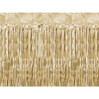 Párty závěs s třásněmi “SATÉNOVÁ ZLATÁ", 100x200 cm