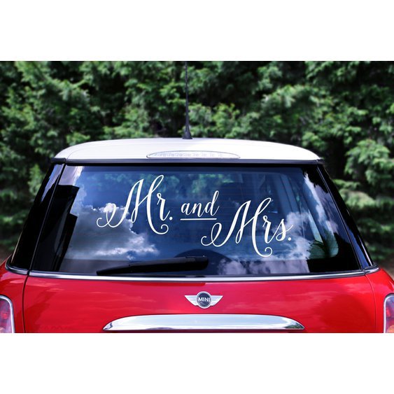 Nálepky na auto "Mr. and Mrs." - Obr. 1