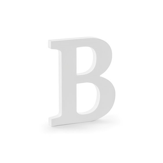 Dřevěné písmeno "B" BÍLÉ, 20 cm - Obr. 1