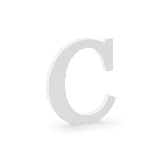 Dřevěné písmeno "C" BÍLÉ, 20 cm - Obr. 1